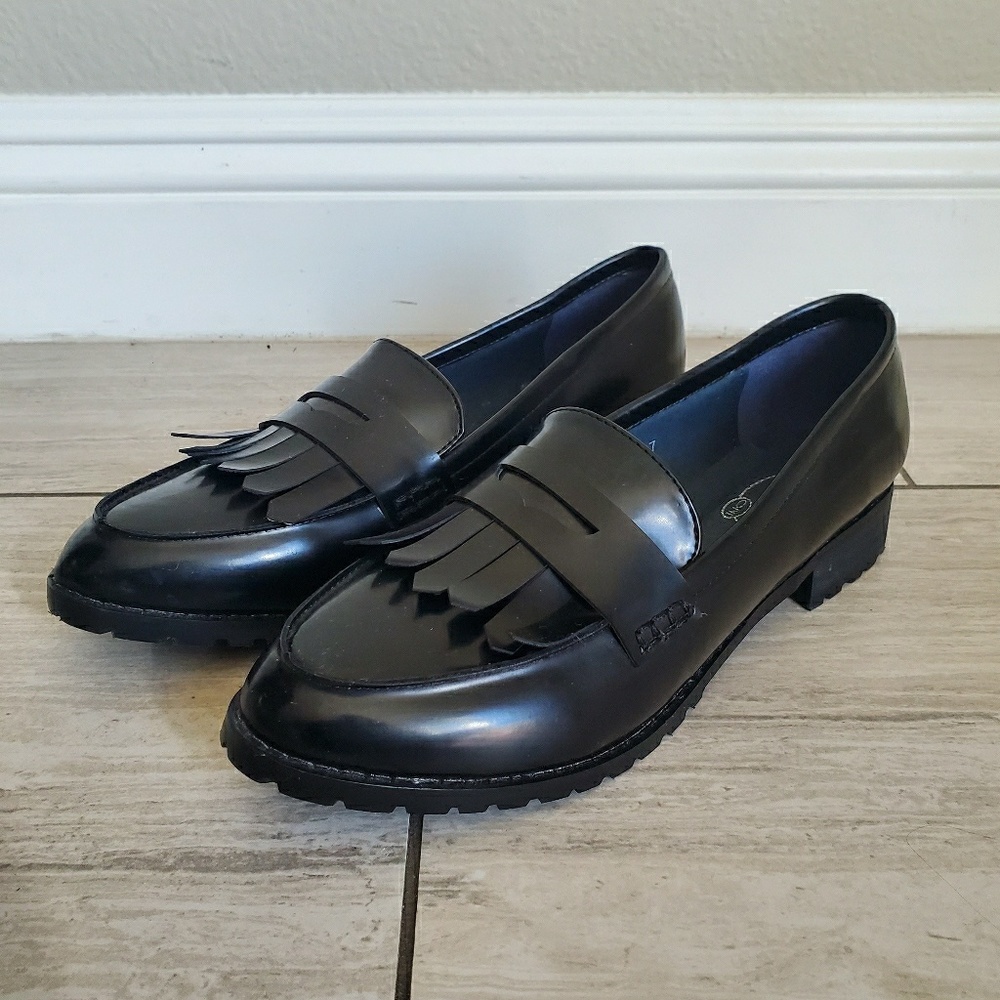 Womens Spot On Retro 60s Mod Loafers